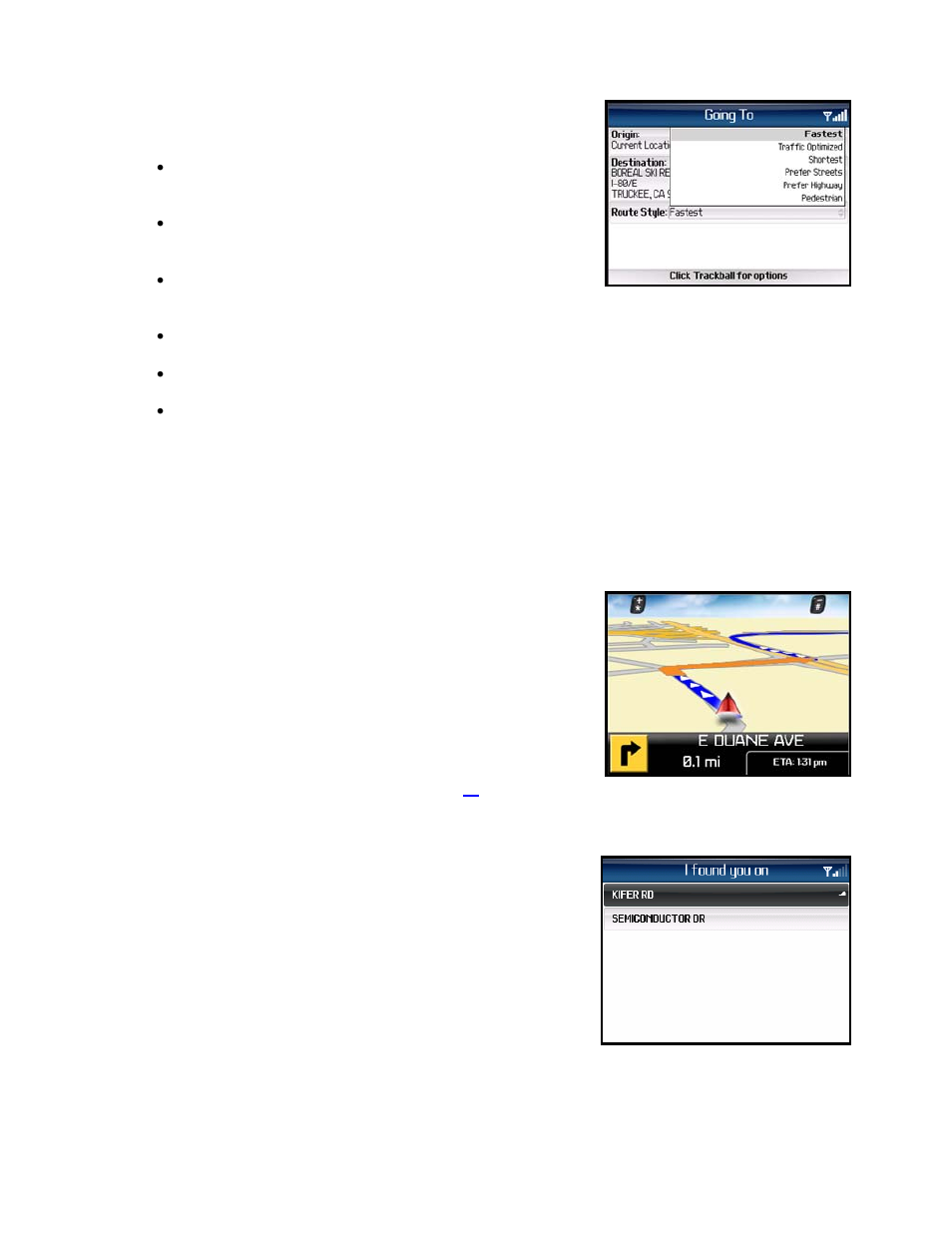 Initial driving directions, Gps origin refinement | Telenav for T-Mobile Supported Devices: v5.1 for BlackBerry smartphones Users Guide User Manual | Page 24 / 51