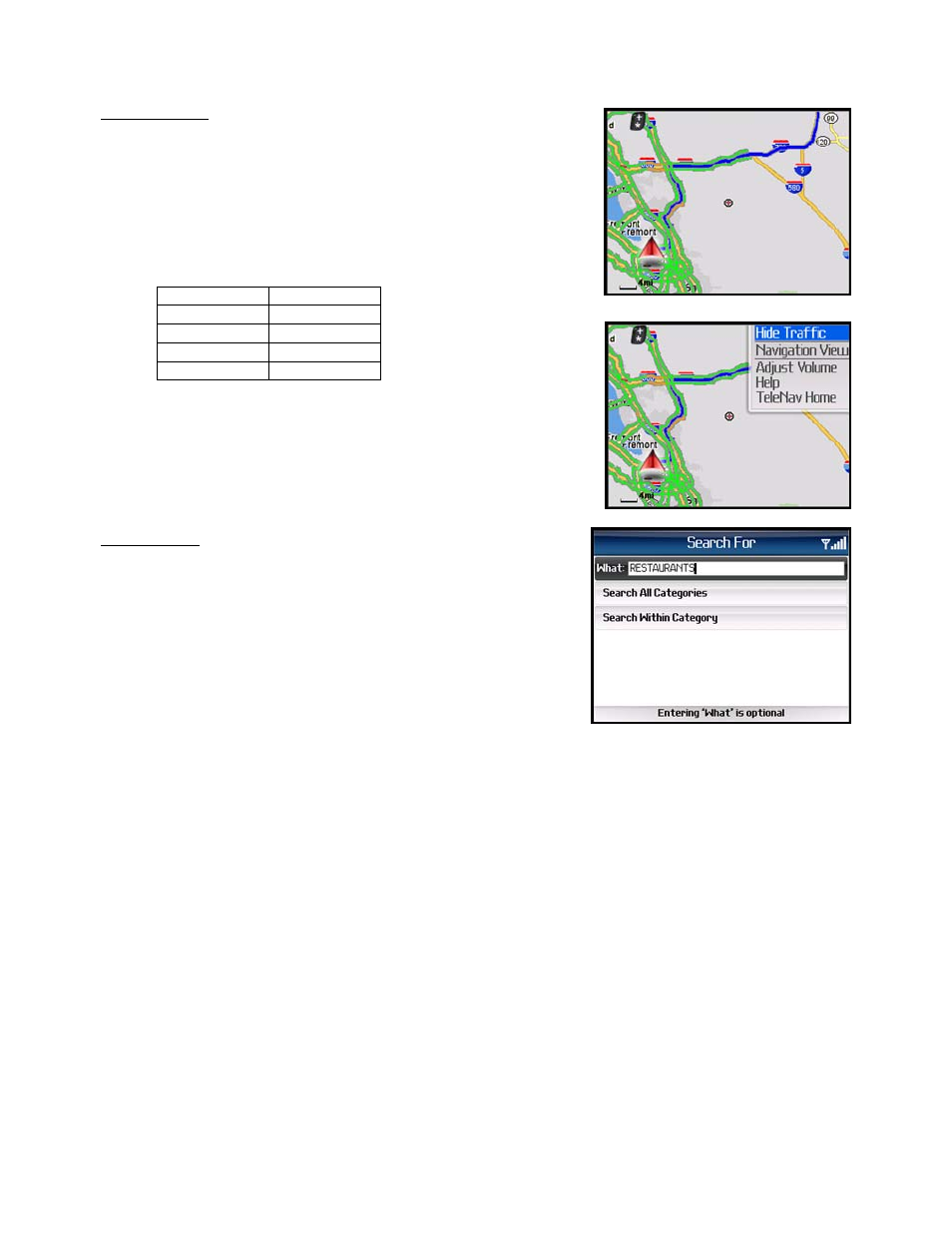 Map summary, Search along | Telenav for T-Mobile Supported Devices: v5.1 for BlackBerry smartphones Users Guide User Manual | Page 31 / 51