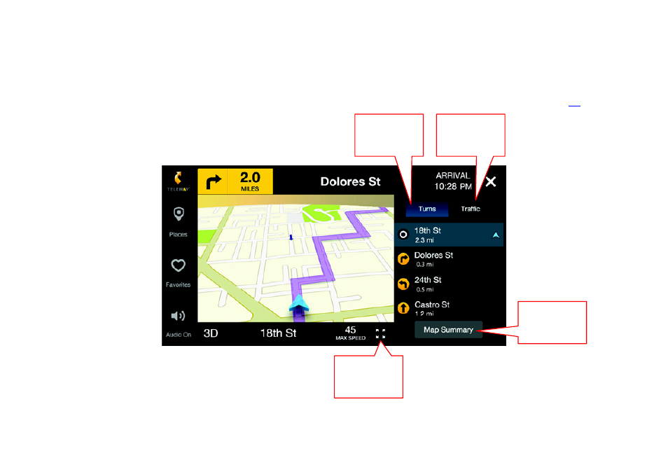 2 turn, traffic, and map summary | Telenav for iPhone (open market) Supported Devices: v7.0 User Manual | Page 136 / 153