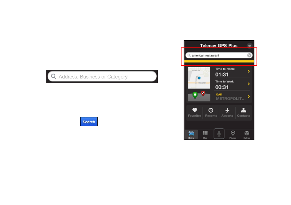 1 search bar | Telenav for iPhone (open market) Supported Devices: v7.0 User Manual | Page 32 / 153