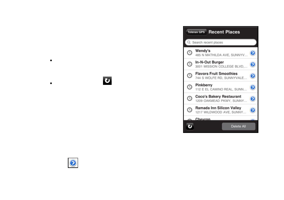 5 recents | Telenav for iPhone (open market) Supported Devices: v7.0 User Manual | Page 40 / 153
