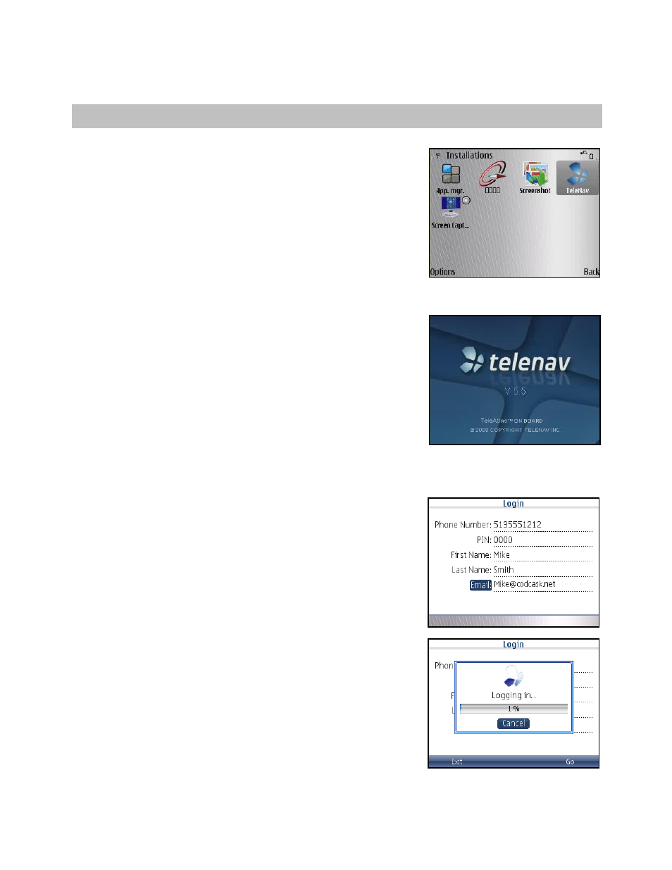 Launching telenav, Registration | Telenav for Cincinnati Bell Supported Devices: v5.5 Lite for Symbian phones User Manual | Page 10 / 59