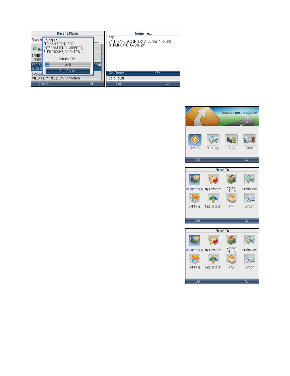 Resume trip | Telenav for Cincinnati Bell Supported Devices: v5.5 Lite for Symbian phones User Manual | Page 15 / 59