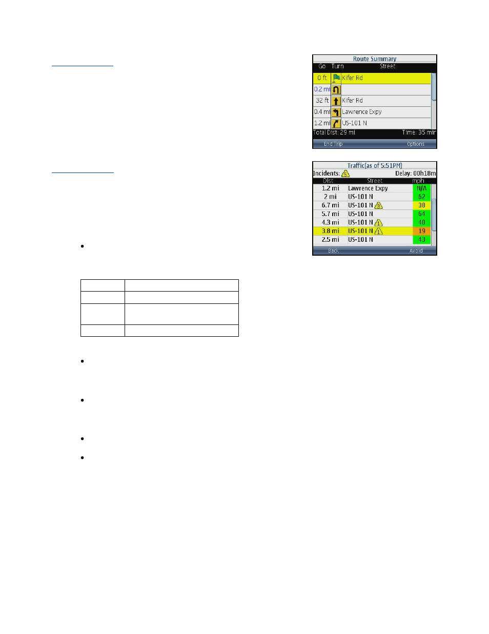 Route summary, Traffic summary | Telenav for Cincinnati Bell Supported Devices: v5.5 Lite for Symbian phones User Manual | Page 31 / 59