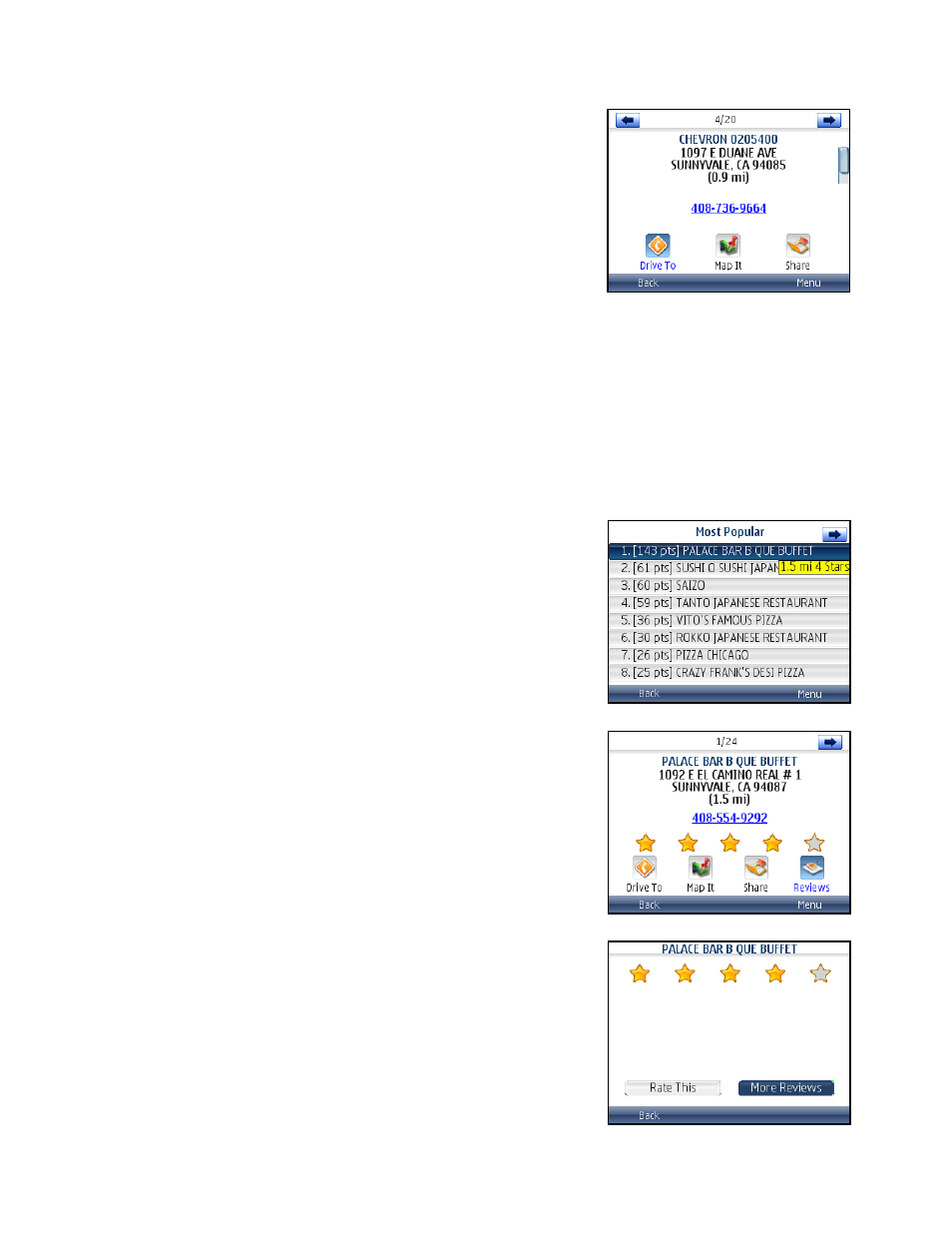 Reviews and ratings, Read reviews | Telenav for Cincinnati Bell Supported Devices: v5.5 Lite for Symbian phones User Manual | Page 39 / 59