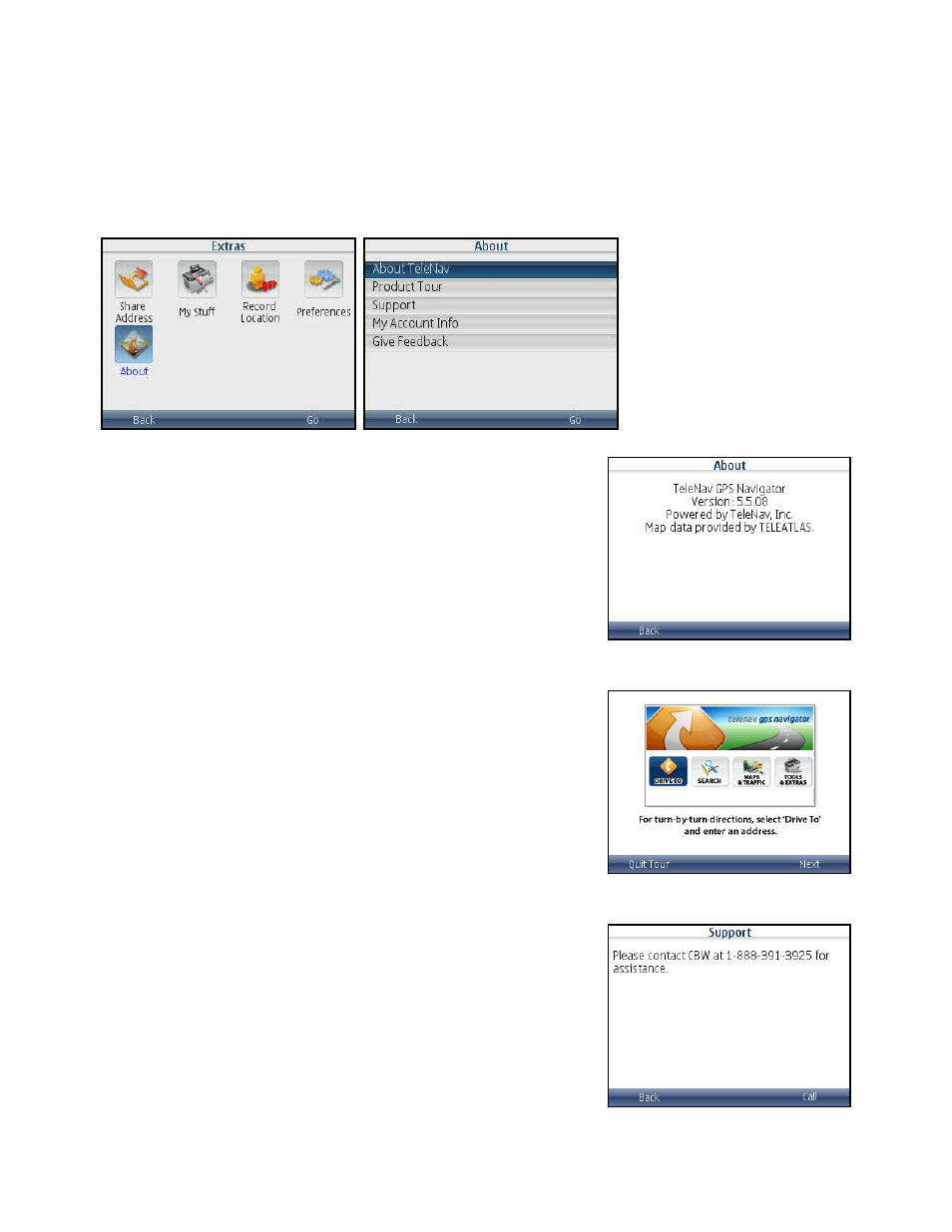 About, About telenav, Product tour | Support info | Telenav for Cincinnati Bell Supported Devices: v5.5 Lite for Symbian phones User Manual | Page 51 / 59