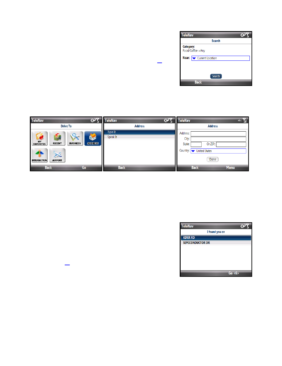 Address – type it | Telenav for Cincinnati Bell Supported Devices: v5.2 for Windows Mobile smartphones Users Guide User Manual | Page 19 / 55