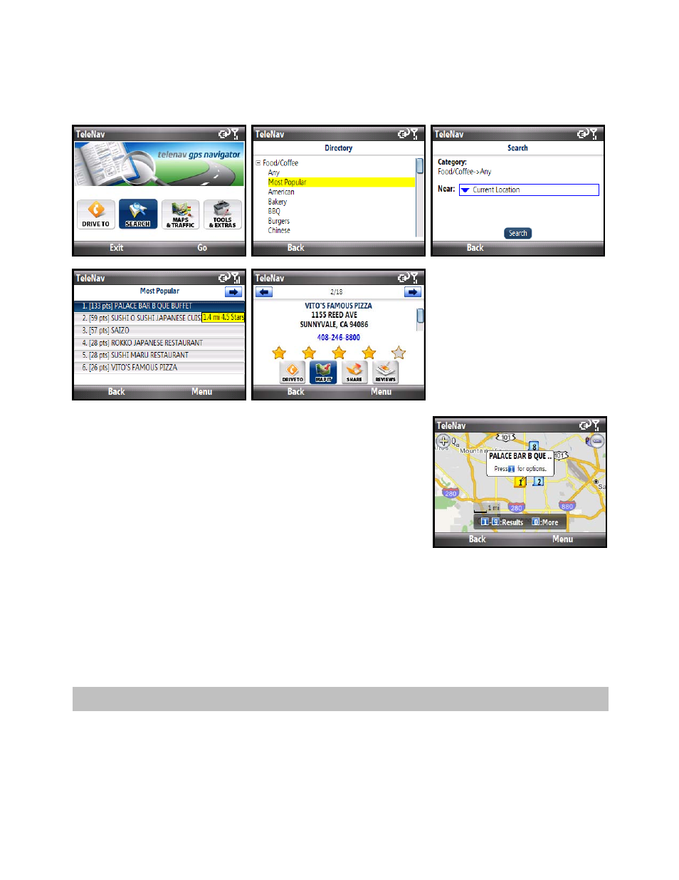 Maps & traffic menu | Telenav for Cincinnati Bell Supported Devices: v5.2 for Windows Mobile smartphones Users Guide User Manual | Page 33 / 55