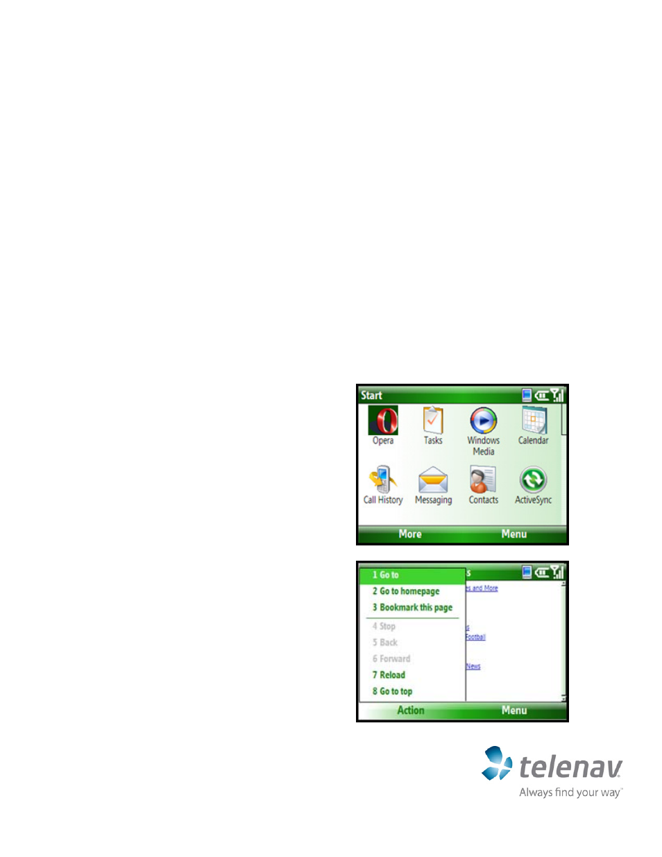 Telenav for Cincinnati Bell Supported Devices: v5.2 for Windows Mobile smartphones Quick Start Guide User Manual | 4 pages