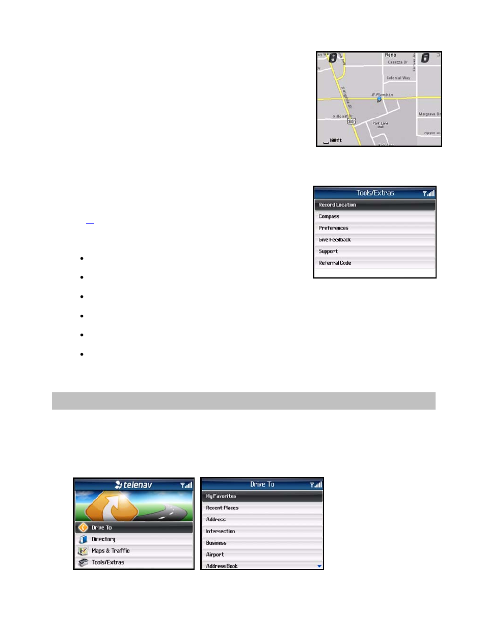 Drive to menu | Telenav for Cincinnati Bell Supported Devices: v5.1 for BlackBerry smartphones Users Guide User Manual | Page 14 / 51