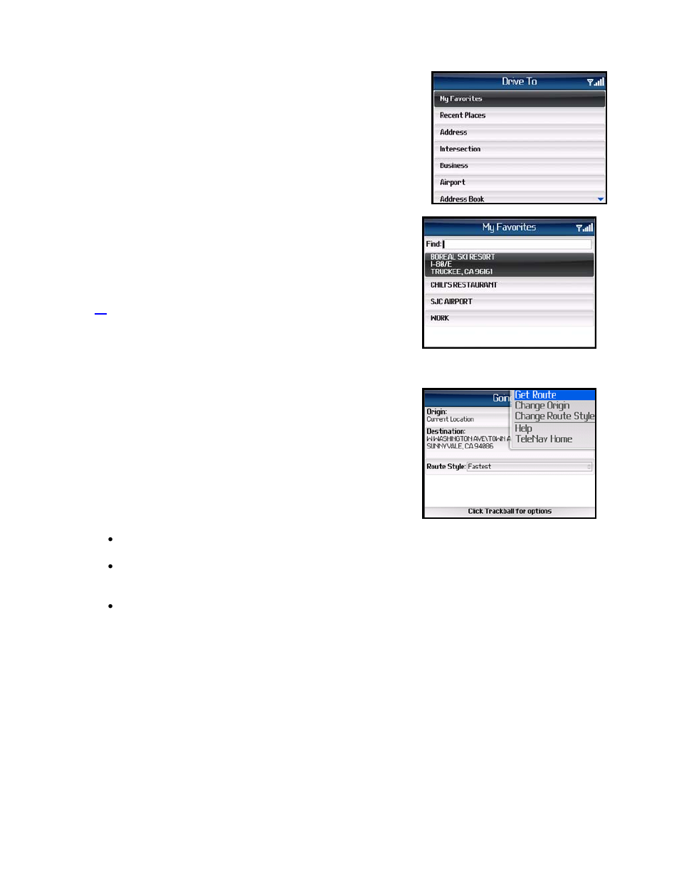 My favorites | Telenav for Cincinnati Bell Supported Devices: v5.1 for BlackBerry smartphones Users Guide User Manual | Page 16 / 51