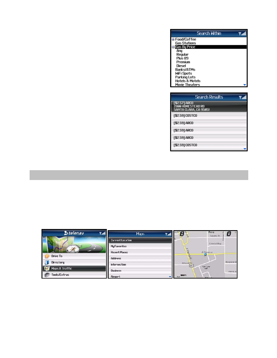 Maps & traffic menu | Telenav for Cincinnati Bell Supported Devices: v5.1 for BlackBerry smartphones Users Guide User Manual | Page 37 / 51