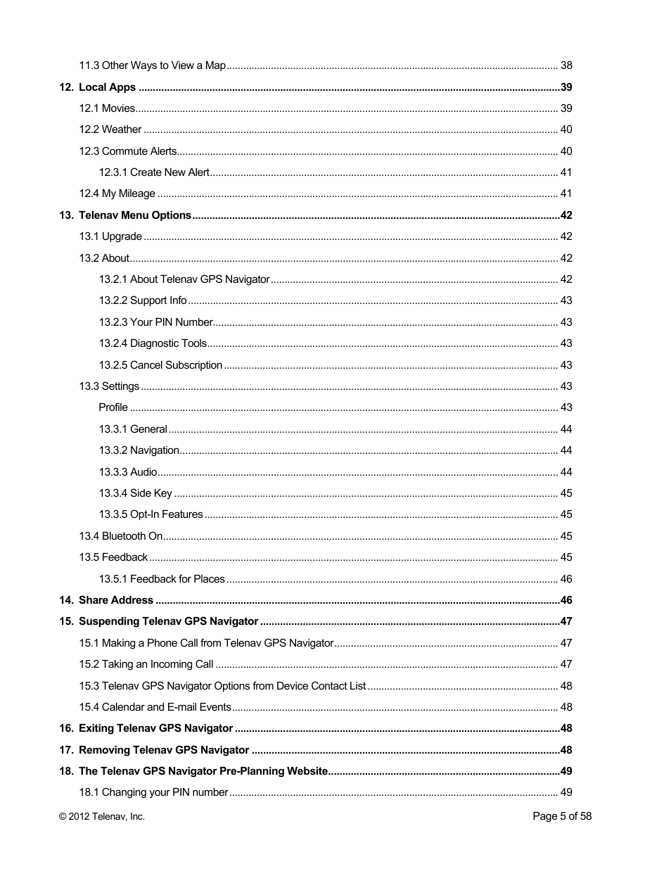 Telenav for Boost Mobile Supported Devices: v6.2 for BlackBerry User Manual | Page 5 / 58