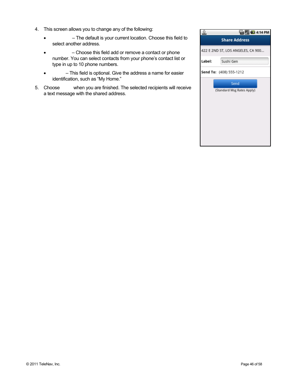 Telenav for Boost Mobile Supported Devices: v6.2 for Android User Manual | Page 46 / 58