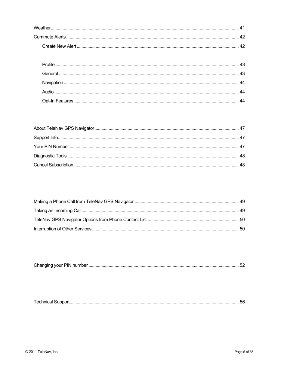 Telenav for Boost Mobile Supported Devices: v6.2 for Android User Manual | Page 5 / 58