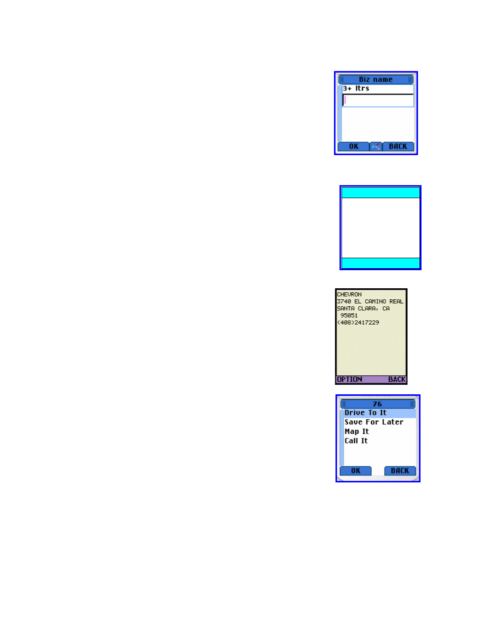 Business name search, Picking a business, Preferences | Telenav for Boost Mobile Supported Devices: v3.7 for Motorola i285, i415, i455, 730, i830, i860 User Manual | Page 21 / 32