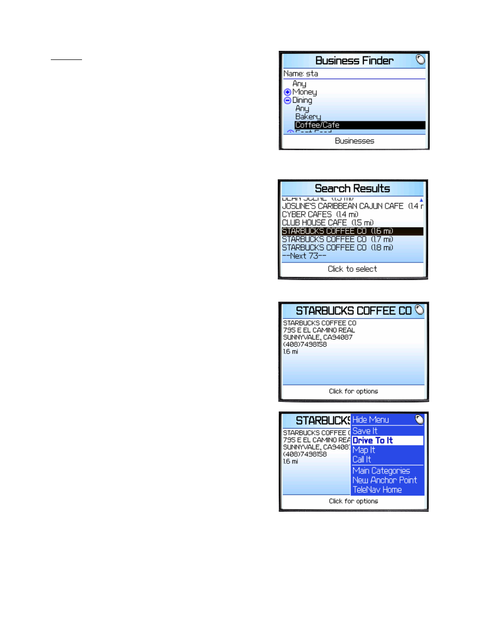 Telenav for Nextel Supported Devices: v4.0 for BlackBerry 7520 User Manual | Page 24 / 32
