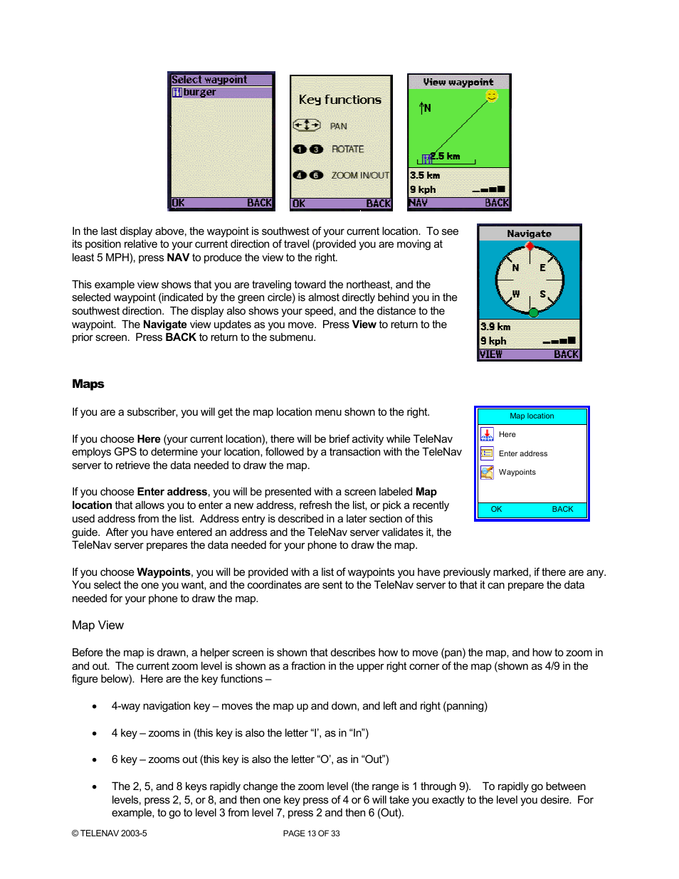 Telenav for Nextel Supported Devices: v3.6 for Motorola i710, i730, i733, i736, i830 User Manual | Page 13 / 33