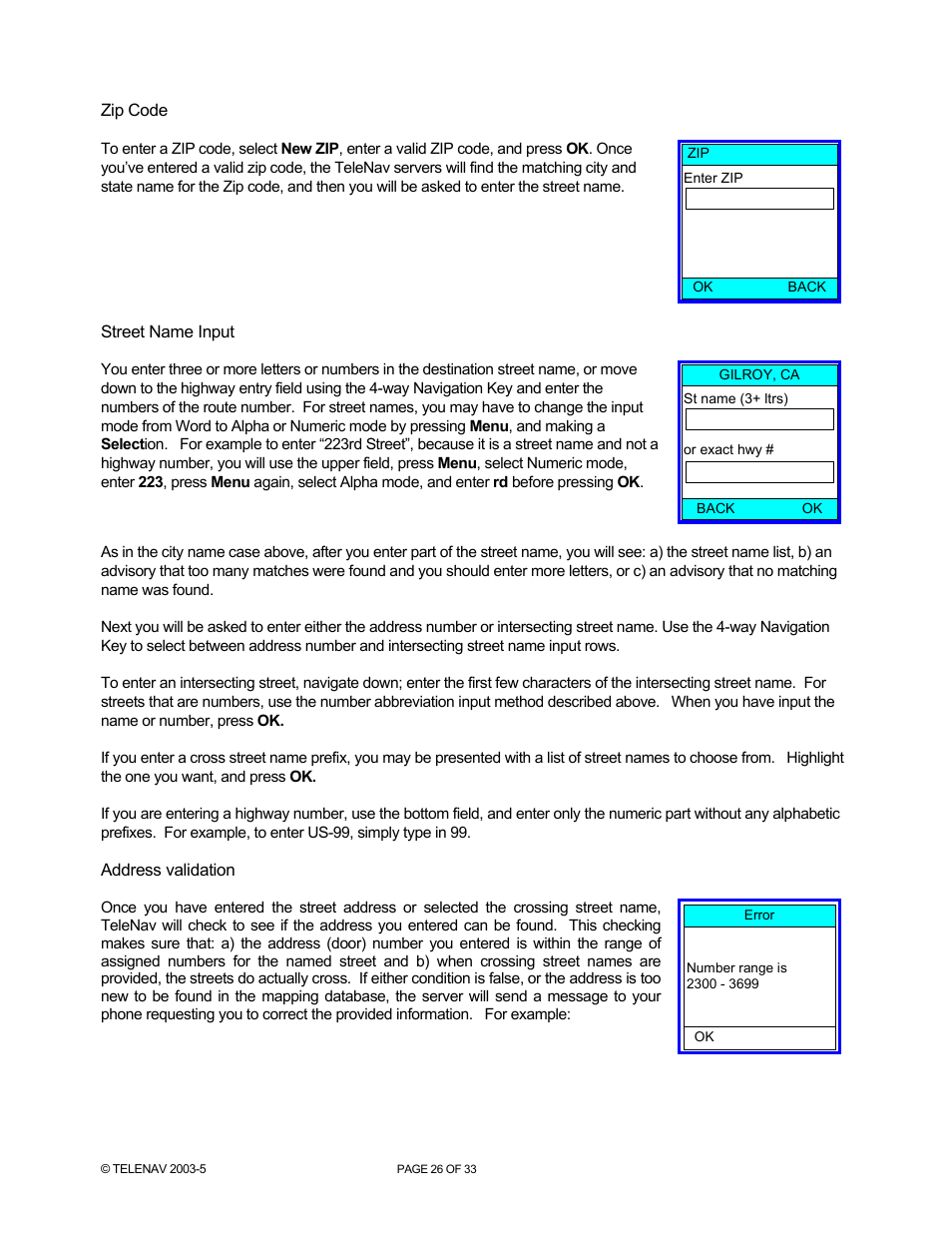 Telenav for Nextel Supported Devices: v3.6 for Motorola i710, i730, i733, i736, i830 User Manual | Page 26 / 33