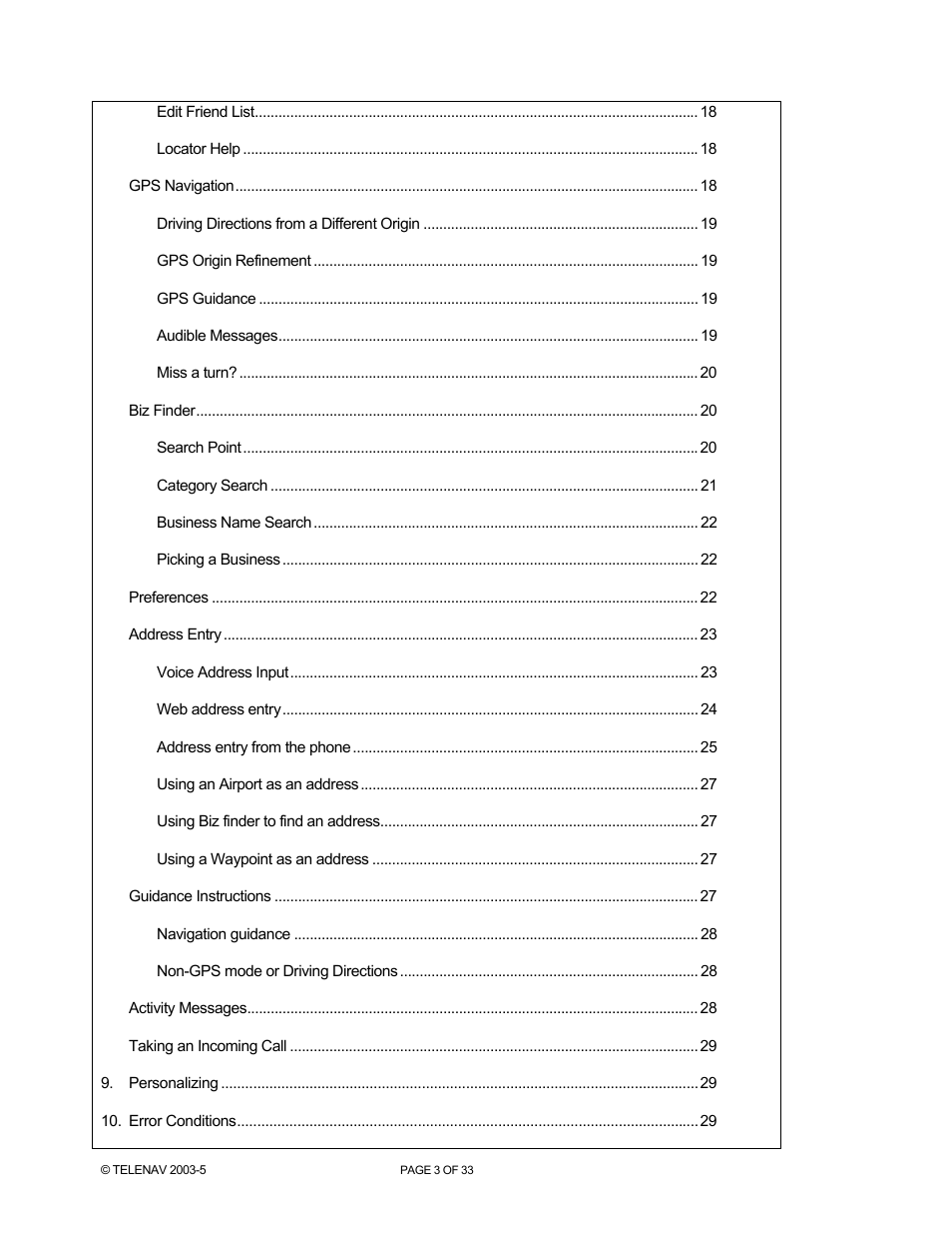 Telenav for Nextel Supported Devices: v3.6 for Motorola i710, i730, i733, i736, i830 User Manual | Page 3 / 33