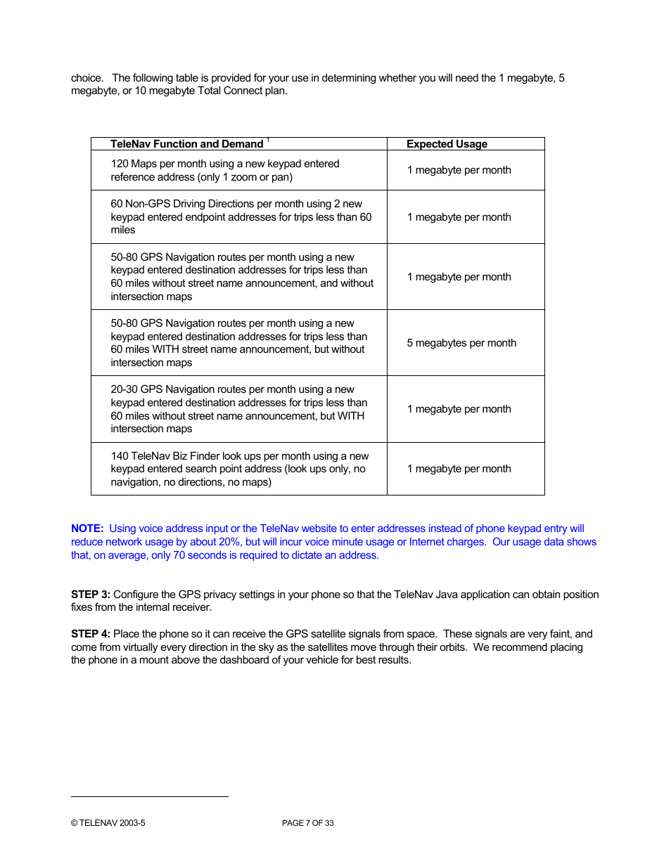 Telenav for Nextel Supported Devices: v3.6 for Motorola i710, i730, i733, i736, i830 User Manual | Page 7 / 33