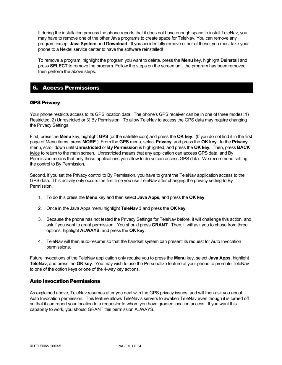 Telenav for Nextel Supported Devices: v3.0 for Motorola i860 User Manual | Page 10 / 34