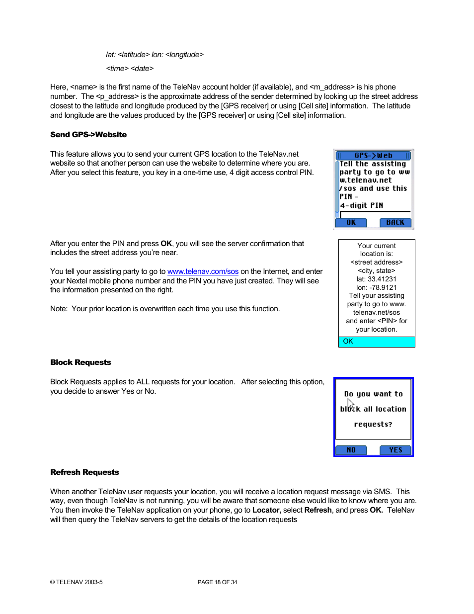 Telenav for Nextel Supported Devices: v3.0 for Motorola i860 User Manual | Page 18 / 34