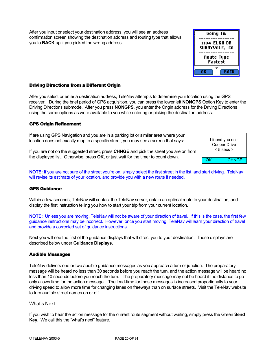 Telenav for Nextel Supported Devices: v3.0 for Motorola i860 User Manual | Page 20 / 34