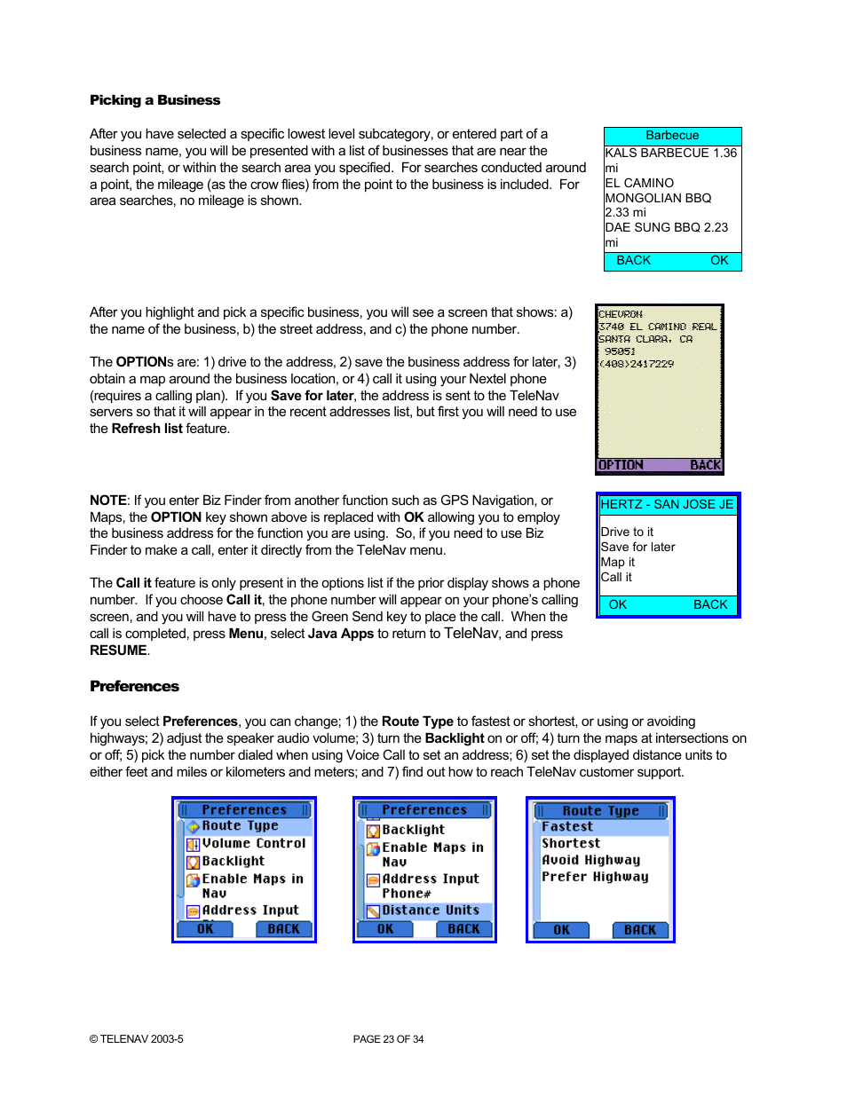 Telenav for Nextel Supported Devices: v3.0 for Motorola i860 User Manual | Page 23 / 34