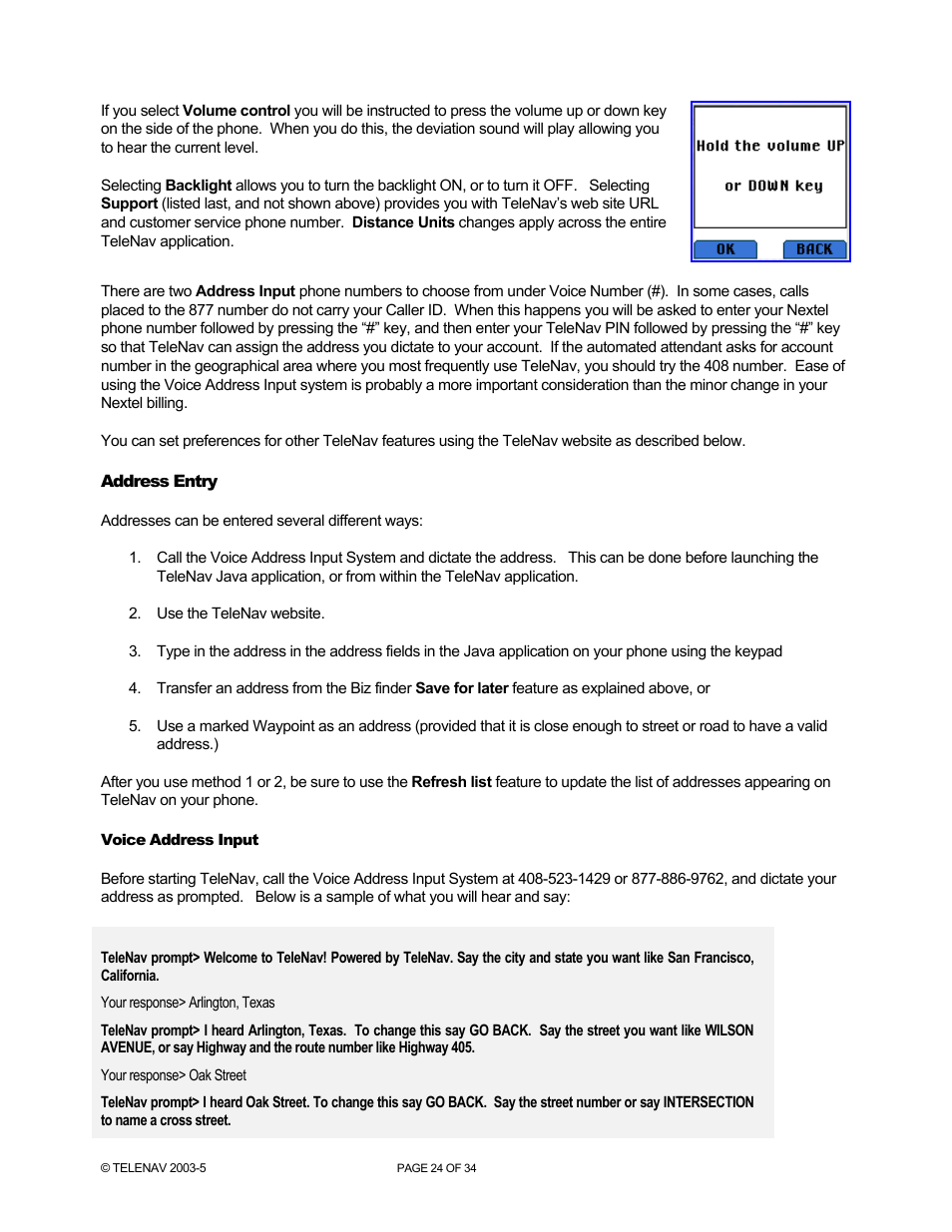 Telenav for Nextel Supported Devices: v3.0 for Motorola i860 User Manual | Page 24 / 34