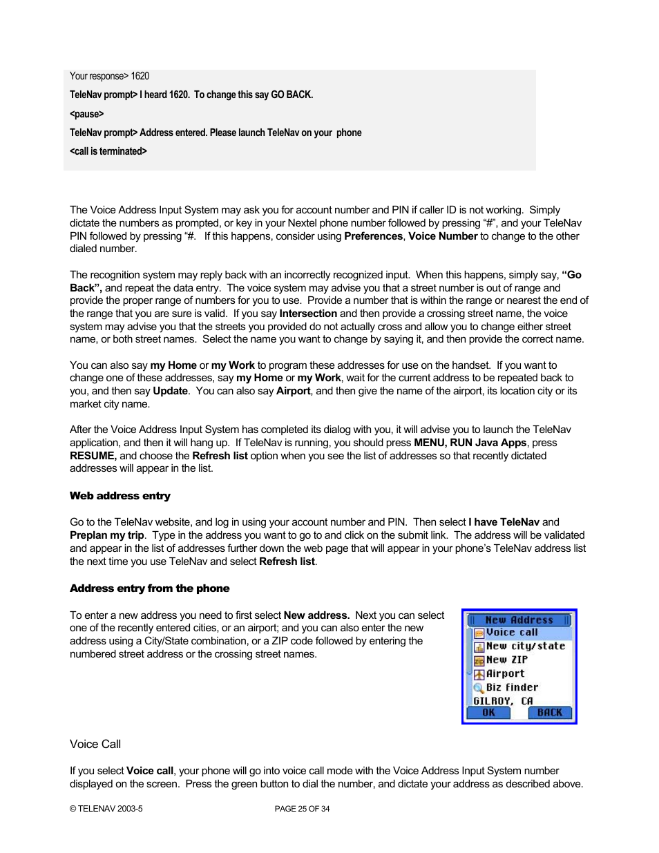 Telenav for Nextel Supported Devices: v3.0 for Motorola i860 User Manual | Page 25 / 34