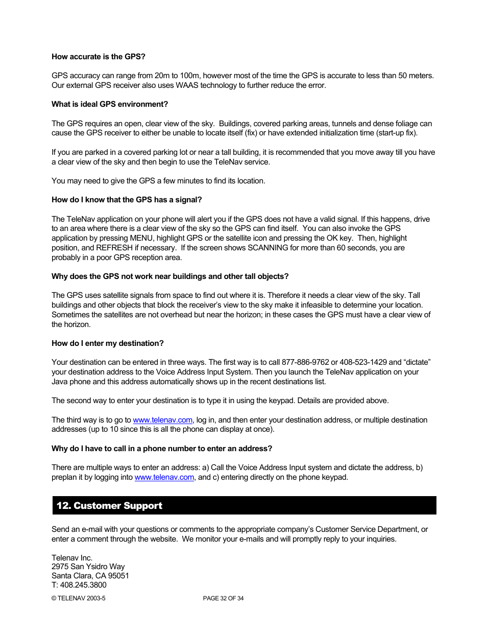 Telenav for Nextel Supported Devices: v3.0 for Motorola i860 User Manual | Page 32 / 34
