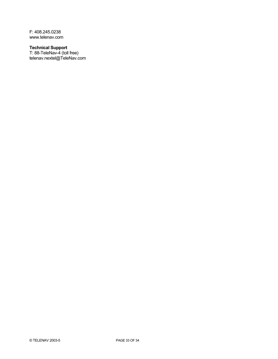 Telenav for Nextel Supported Devices: v3.0 for Motorola i860 User Manual | Page 33 / 34
