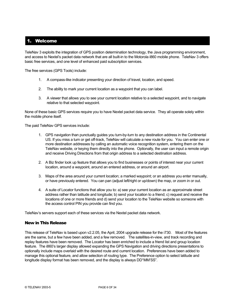 Telenav for Nextel Supported Devices: v3.0 for Motorola i860 User Manual | Page 6 / 34