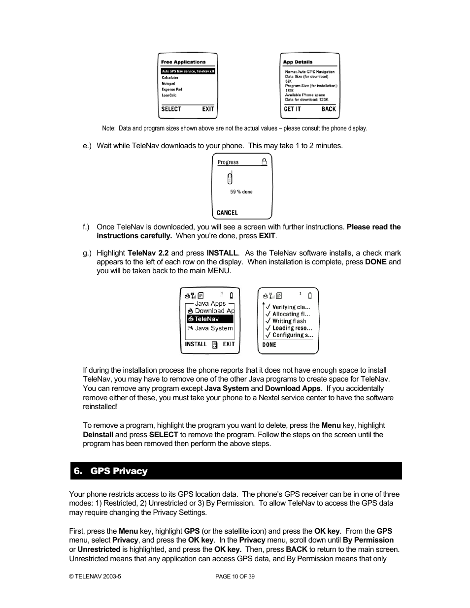 Telenav for Nextel Supported Devices: v2.2.5 for Motorola i830 User Manual | Page 10 / 39