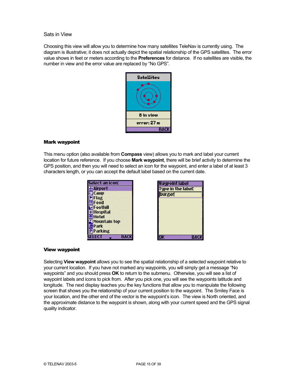 Telenav for Nextel Supported Devices: v2.2.5 for Motorola i830 User Manual | Page 15 / 39