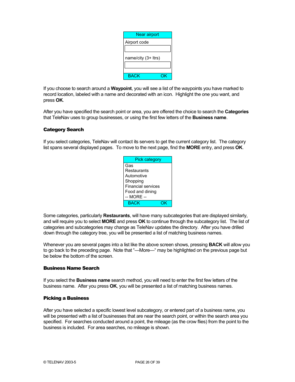 Telenav for Nextel Supported Devices: v2.2.5 for Motorola i830 User Manual | Page 26 / 39