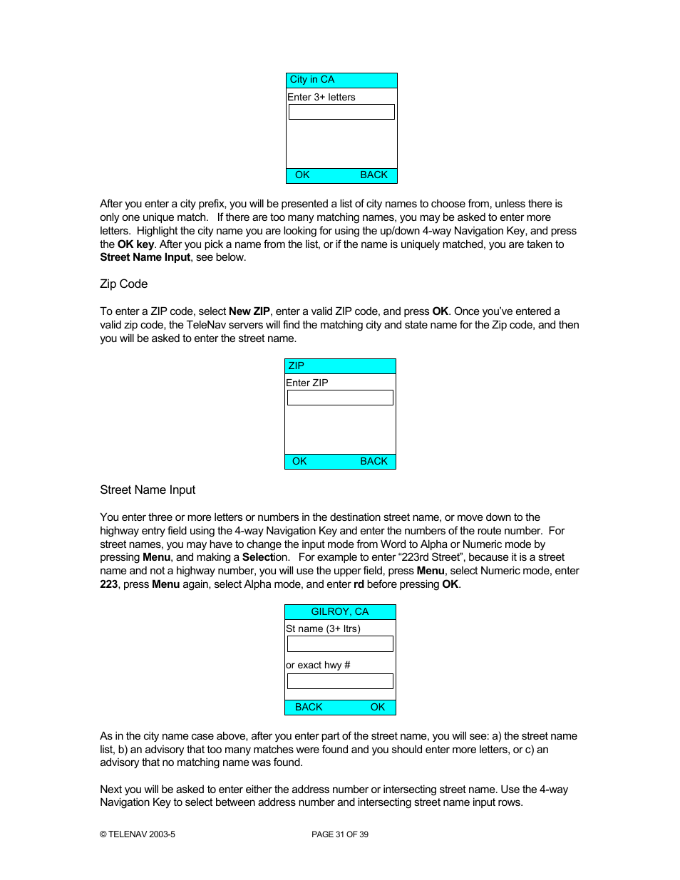 Telenav for Nextel Supported Devices: v2.2.5 for Motorola i830 User Manual | Page 31 / 39