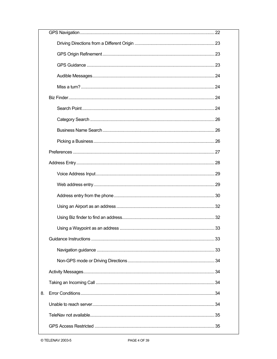 Telenav for Nextel Supported Devices: v2.2.5 for Motorola i830 User Manual | Page 4 / 39