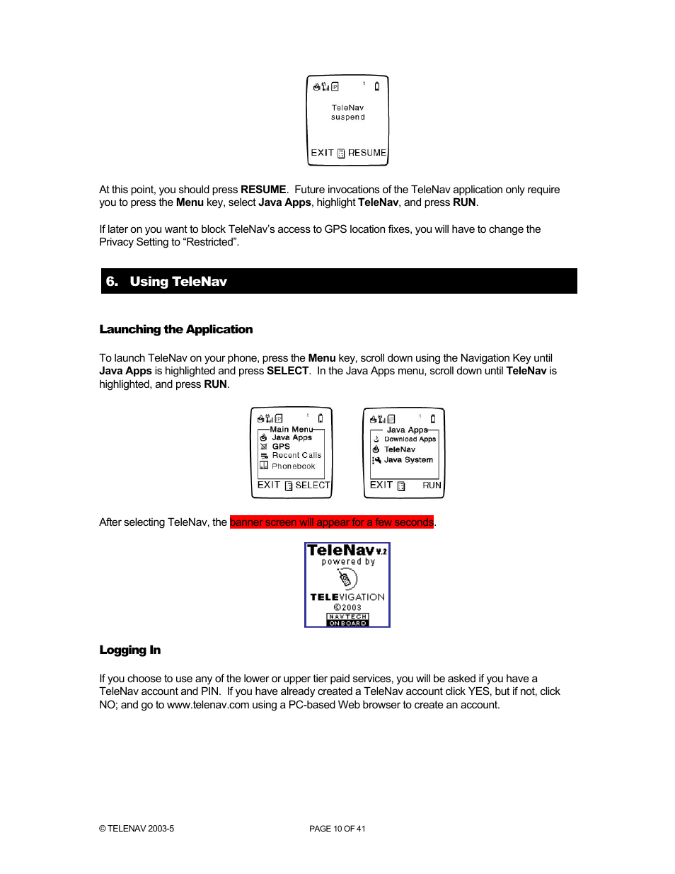 Telenav for Nextel Supported Devices: v2.2 for Motorola i730 User Manual | Page 10 / 41