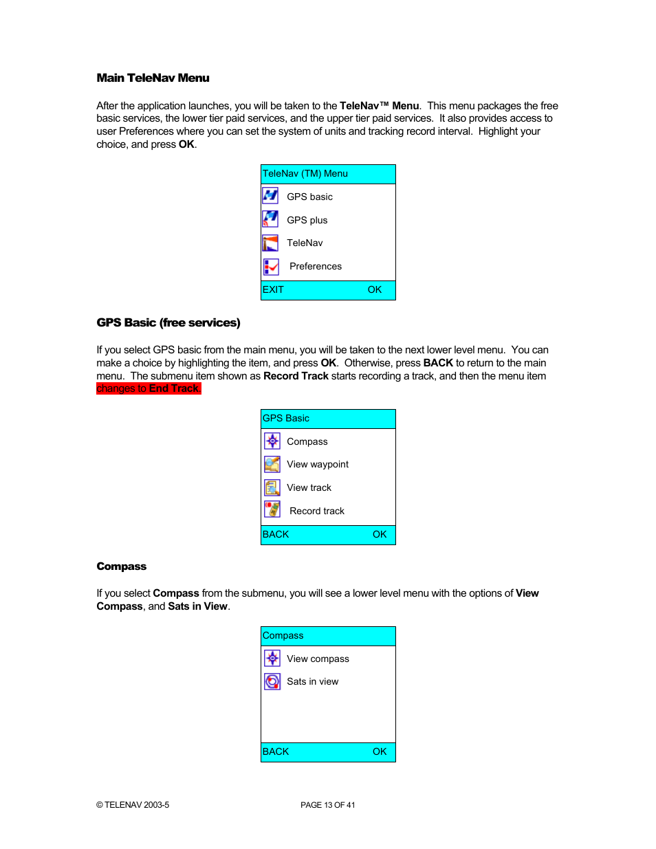 Telenav for Nextel Supported Devices: v2.2 for Motorola i730 User Manual | Page 13 / 41
