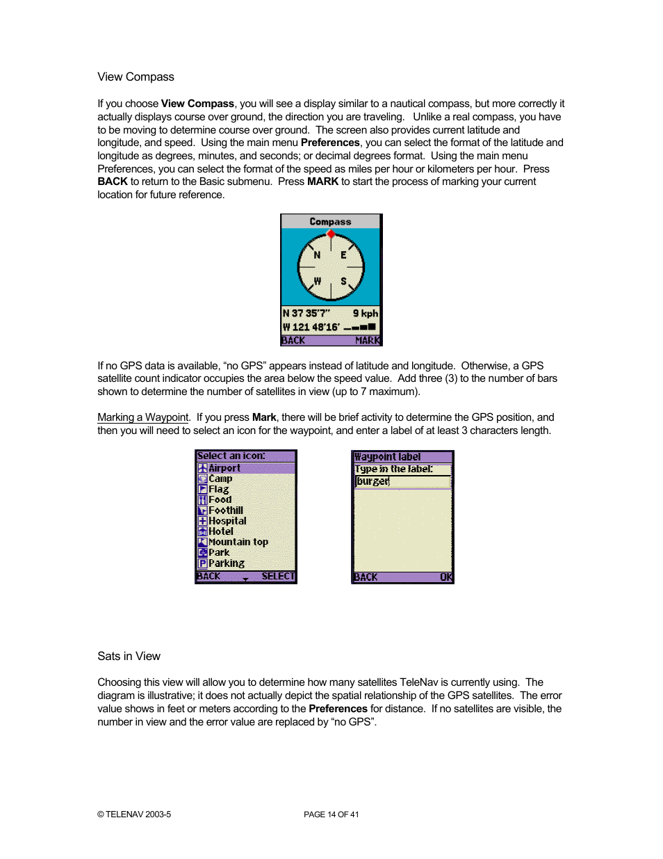 Telenav for Nextel Supported Devices: v2.2 for Motorola i730 User Manual | Page 14 / 41