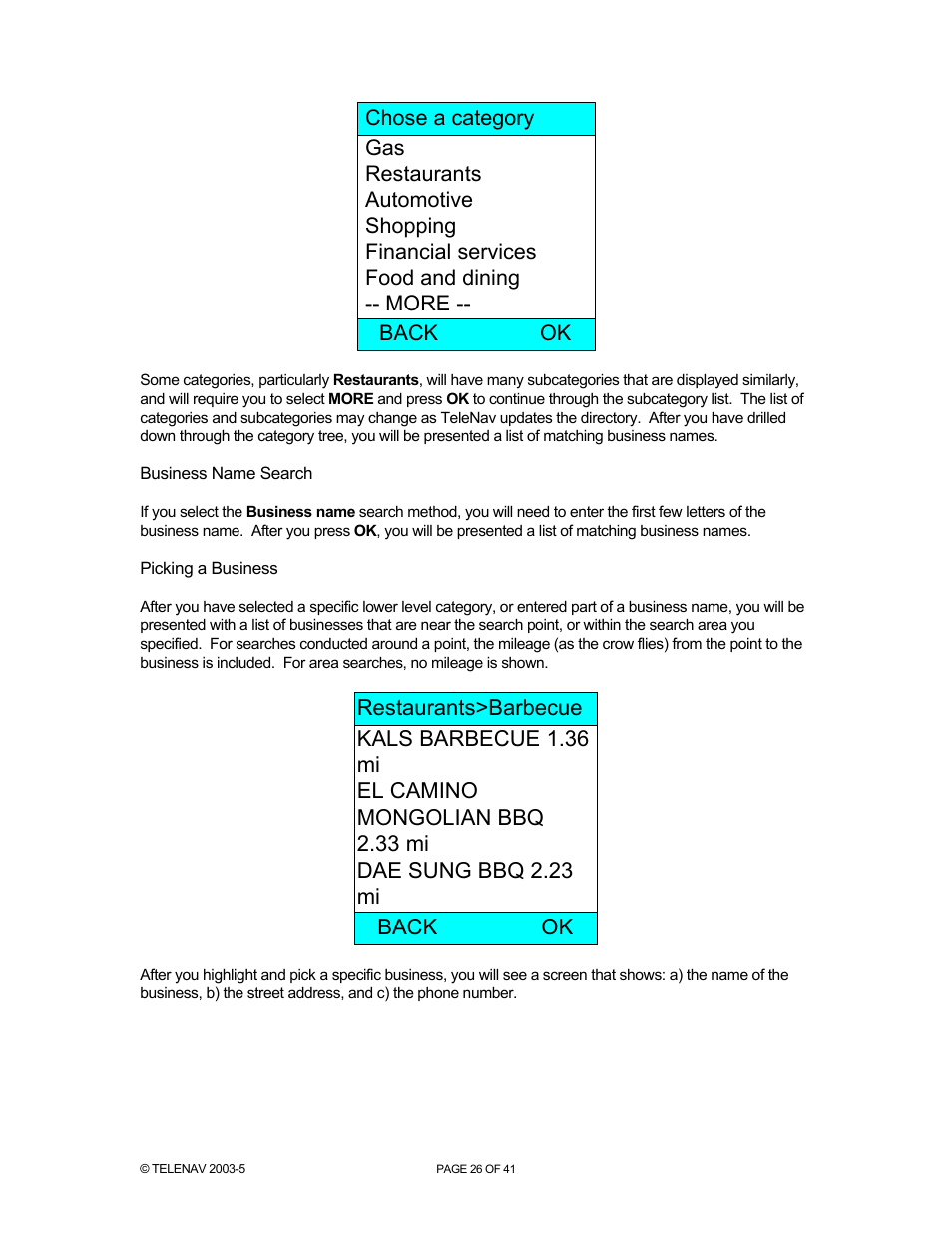 Telenav for Nextel Supported Devices: v2.2 for Motorola i730 User Manual | Page 26 / 41