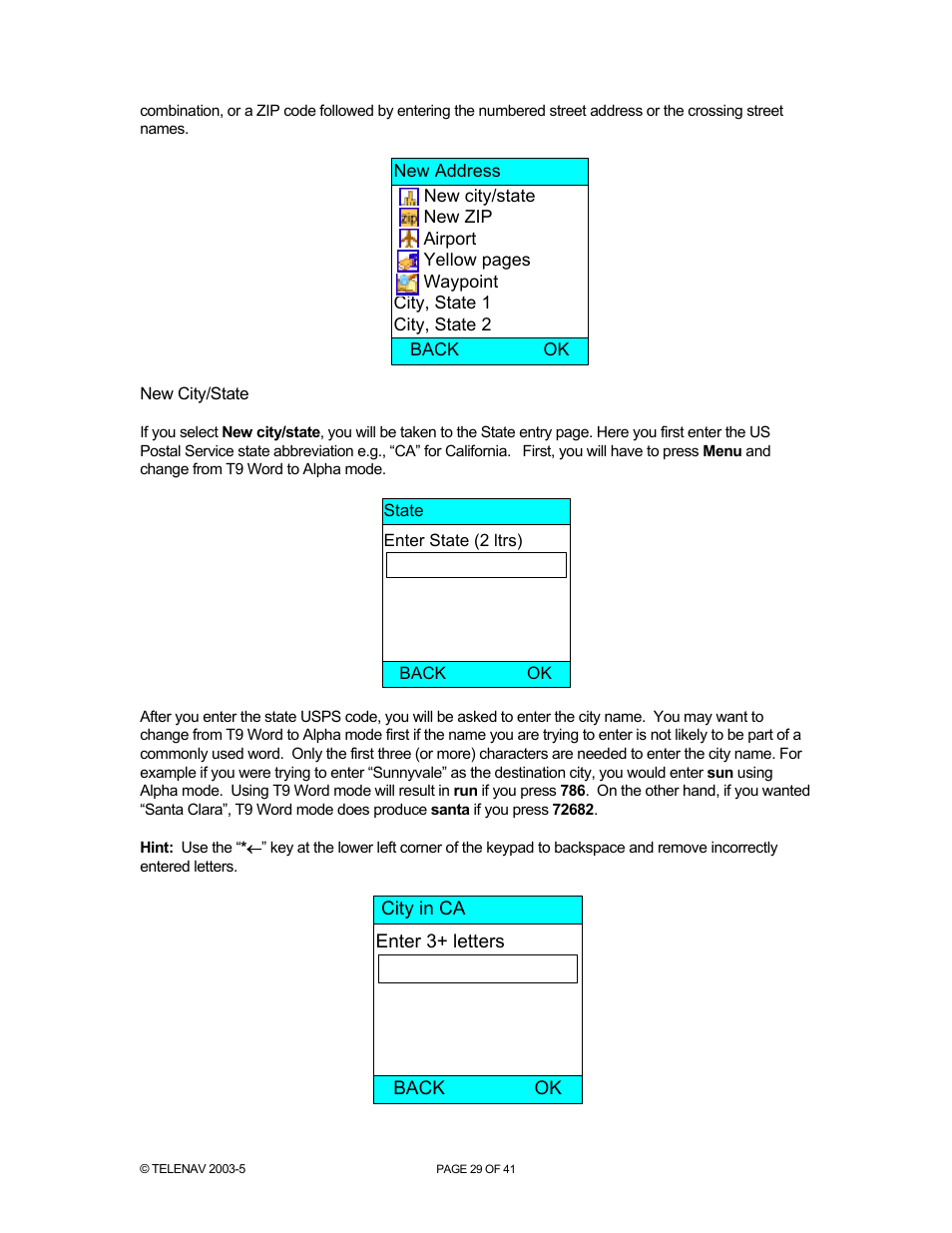 Telenav for Nextel Supported Devices: v2.2 for Motorola i730 User Manual | Page 29 / 41