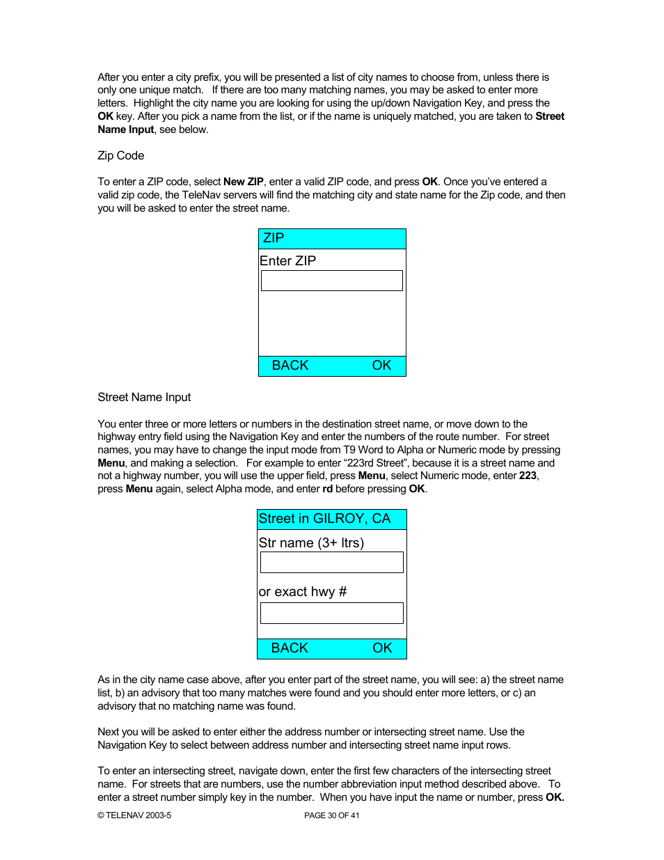 Telenav for Nextel Supported Devices: v2.2 for Motorola i730 User Manual | Page 30 / 41