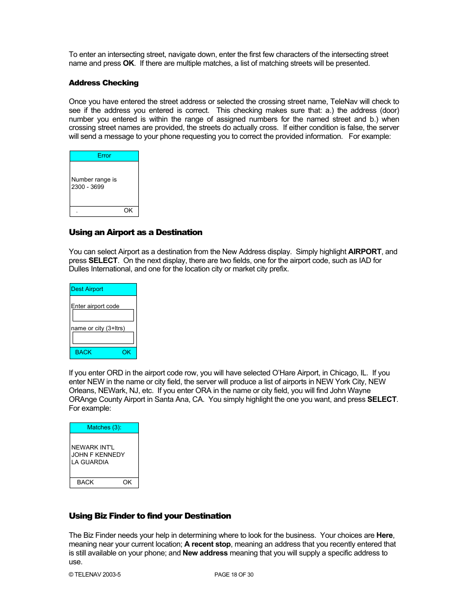 Telenav for Nextel Supported Devices: v2.1 for Motorola i88s, i58sr, i95cl User Manual | Page 18 / 30