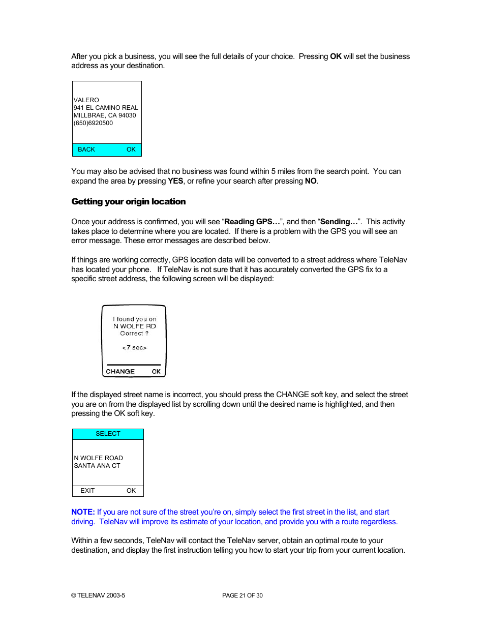 Telenav for Nextel Supported Devices: v2.1 for Motorola i88s, i58sr, i95cl User Manual | Page 21 / 30
