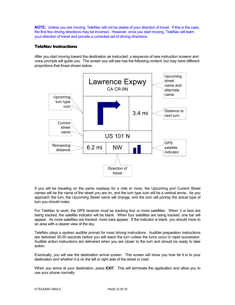 Lawrence expwy | Telenav for Nextel Supported Devices: v2.1 for Motorola i88s, i58sr, i95cl User Manual | Page 22 / 30