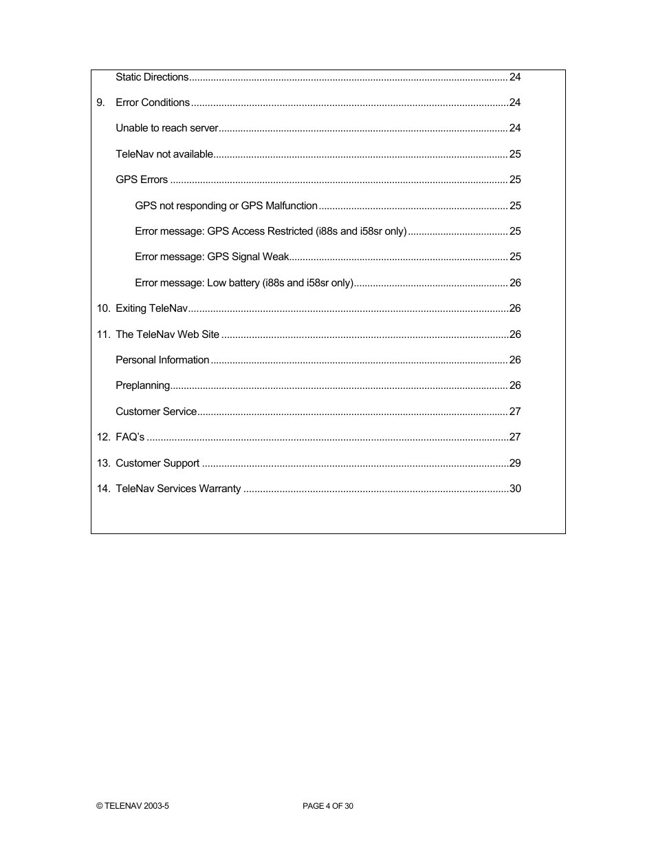 Telenav for Nextel Supported Devices: v2.1 for Motorola i88s, i58sr, i95cl User Manual | Page 4 / 30