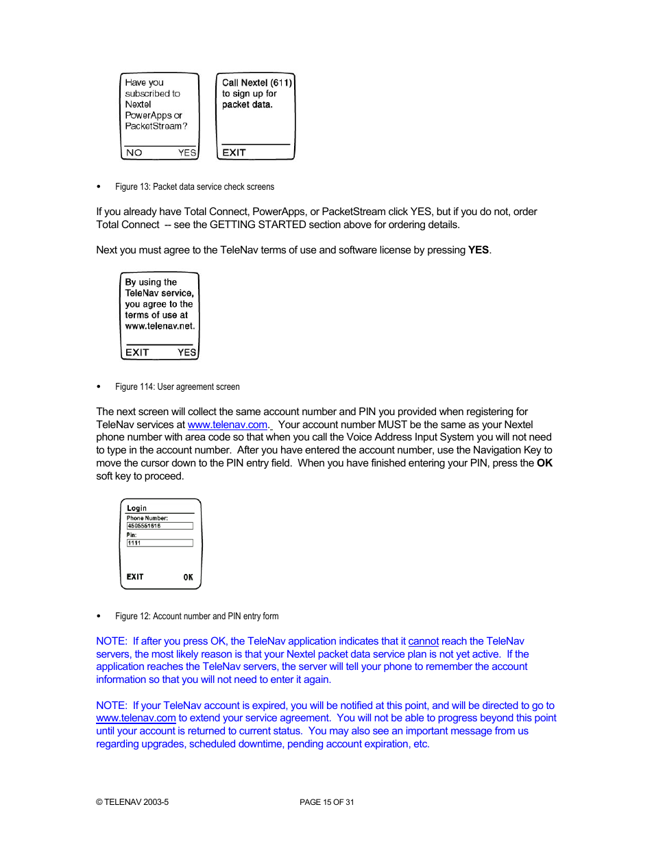 Telenav for Nextel Supported Devices: v2.0 for Motorola i88s, i58sr, i50sx, i55sr, i85s, i90c, i95cl User Manual | Page 15 / 31